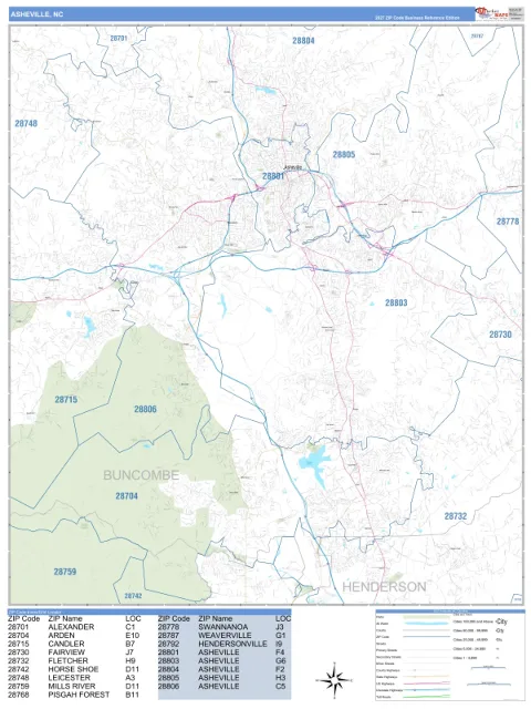Asheville, NC city map