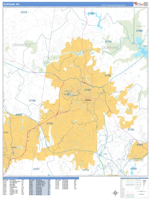 Durham, NC city map