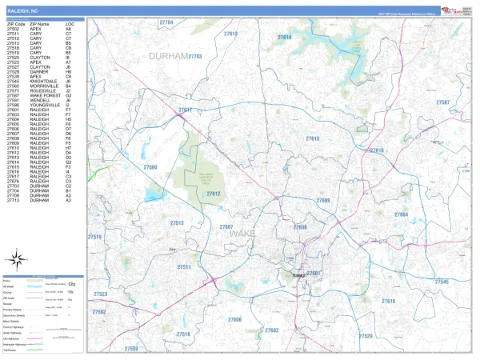 Raleigh, NC city map
