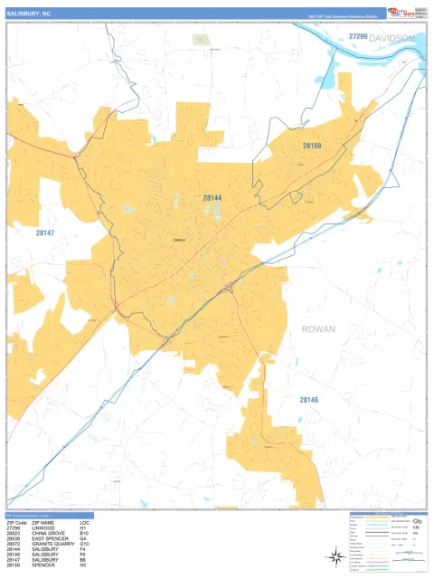 Salisbury, NC city map