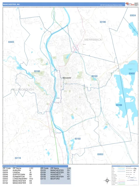 Manchester, NH city map