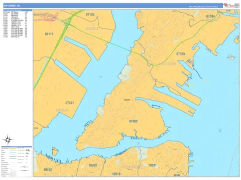 Bayonne, NJ city map