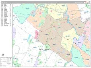Clifton, NJ Classic style ZIP Code wall map