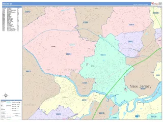 Edison, NJ ColorCast style ZIP Code wall map