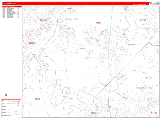 Old Bridge, NJ RedLine style ZIP Code wall map