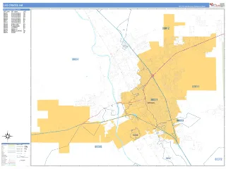 Las Cruces, NM Business Reference style ZIP Code wall map
