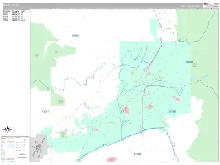 Santa Fe, NM Classic style ZIP Code wall map