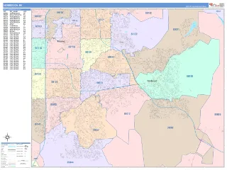 Henderson, NV ColorCast style ZIP Code wall map