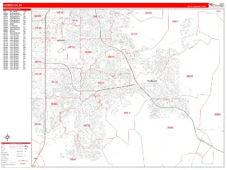 Henderson, NV RedLine style ZIP Code wall map