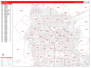 Las Vegas, NV RedLine style ZIP Code wall map
