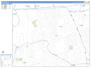 Brentwood, NY Business Reference style ZIP Code wall map