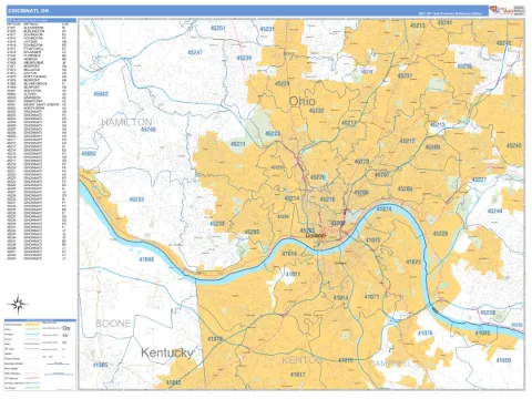 Cincinnati, OH city map