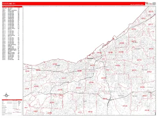 Cleveland, OH RedLine style ZIP Code wall map