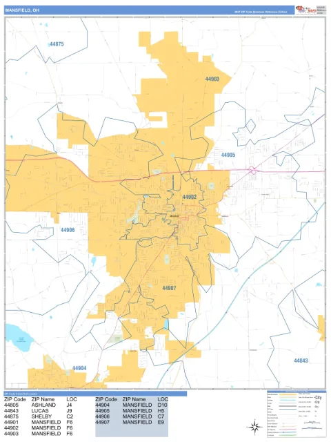 Mansfield, OH city map