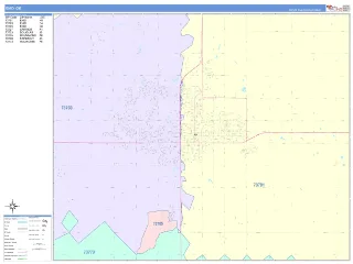 Enid, OK ColorCast style ZIP Code wall map
