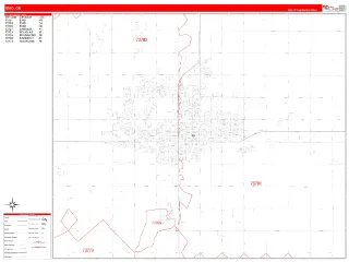 Enid, OK RedLine style ZIP Code wall map