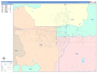 Lawton, OK ColorCast style ZIP Code wall map