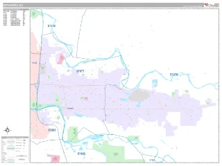 Springfield, OR Classic style ZIP Code wall map