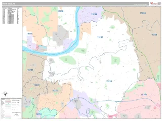 Penn Hills, PA Classic style ZIP Code wall map
