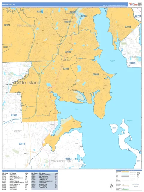 Warwick, RI city map