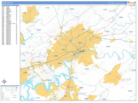 Knoxville, TN city map