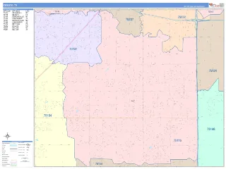 DeSoto, TX ColorCast style ZIP Code wall map