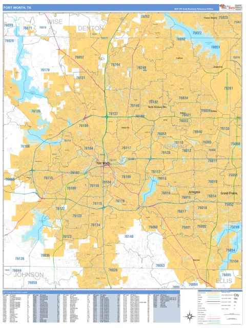 Fort Worth, TX city map