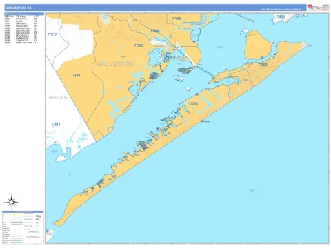 Galveston, TX city map