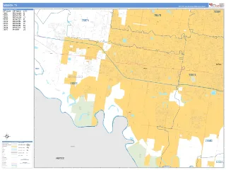 Mission, TX Business Reference style ZIP Code wall map
