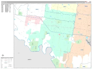 Mission, TX Classic style ZIP Code wall map