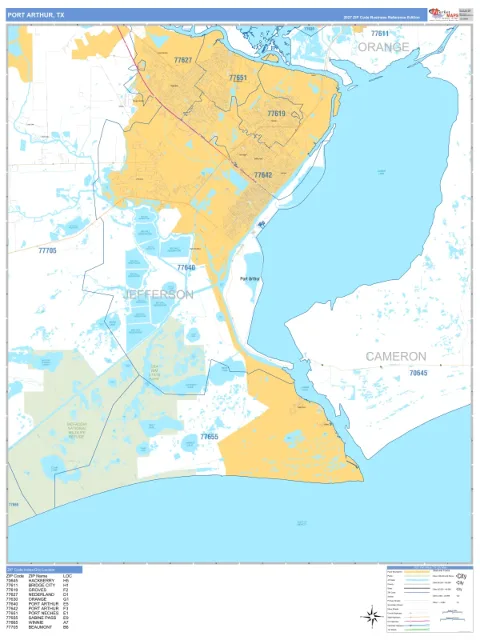 Port Arthur, TX city map