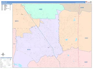 Layton, UT ColorCast style ZIP Code wall map