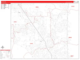Layton, UT RedLine style ZIP Code wall map