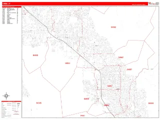 Orem, UT RedLine style ZIP Code wall map