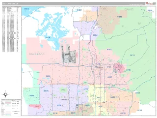 Salt Lake City, UT Classic style ZIP Code wall map
