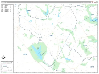 Burke, VA Classic style ZIP Code wall map