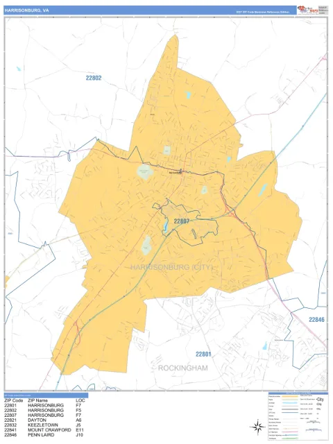 Harrisonburg, VA city map