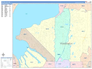 Federal Way, WA ColorCast style ZIP Code wall map