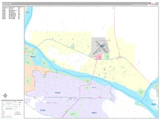 Pasco, WA Classic style ZIP Code wall map