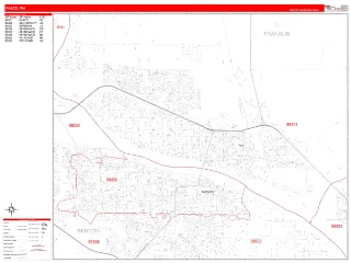 Pasco, WA RedLine style ZIP Code wall map