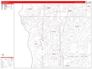 Shoreline, WA RedLine style ZIP Code wall map