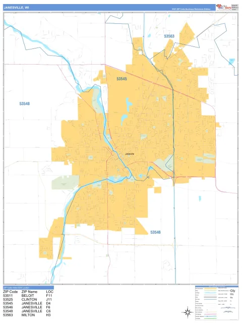 Janesville, WI city map