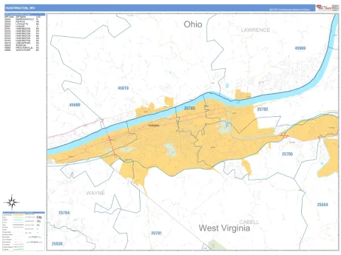 Huntington, WV city map