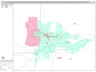 Cheyenne, WY Classic style ZIP Code wall map