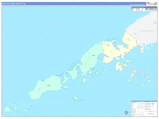 Aleutians East County, AK ColorCast style ZIP Code wall map