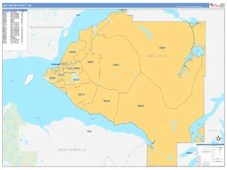 Anchorage County, AK Business Reference style ZIP Code wall map