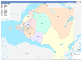 Anchorage County, AK ColorCast style ZIP Code wall map