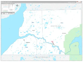 Bristol Bay County, AK Classic style ZIP Code wall map