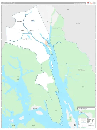 Haines County, AK Classic style ZIP Code wall map