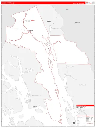 Haines County, AK RedLine style ZIP Code wall map